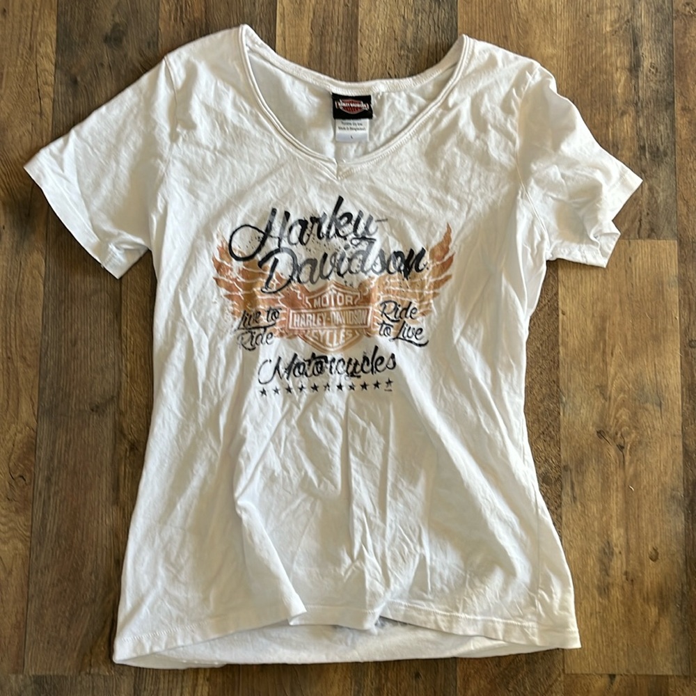 4/$20🥳 Harley Davidson women’s short sleeve shirt size L